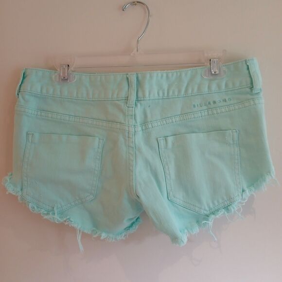 Billabong Laneway Jean Cutoff Shorts Juniors Size 5 Aqua Distressed Summer - Picture 2 of 7